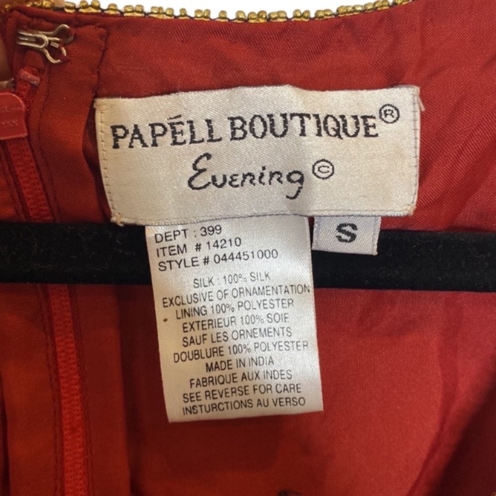 Papell Boutique Silk Beaded Short Sleeve Blouse - Picture 5 of 7